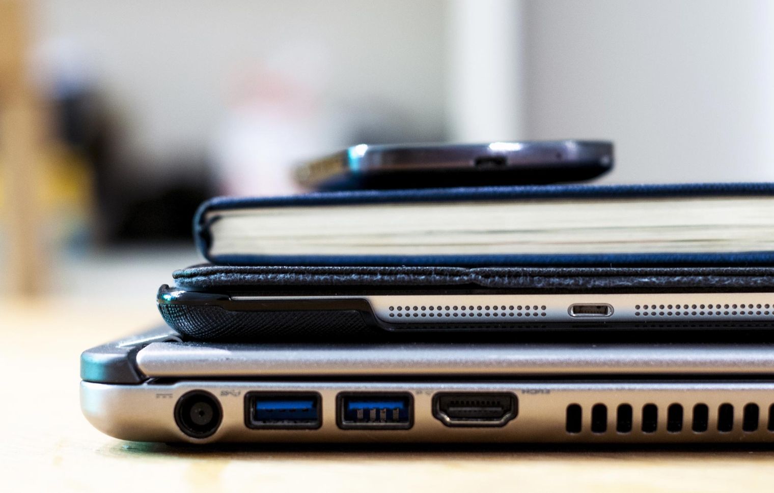 Mobile office, laptop, iPad, mobile phone